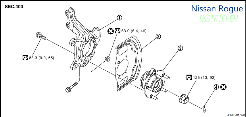 Nissan murano wheel bearing torque